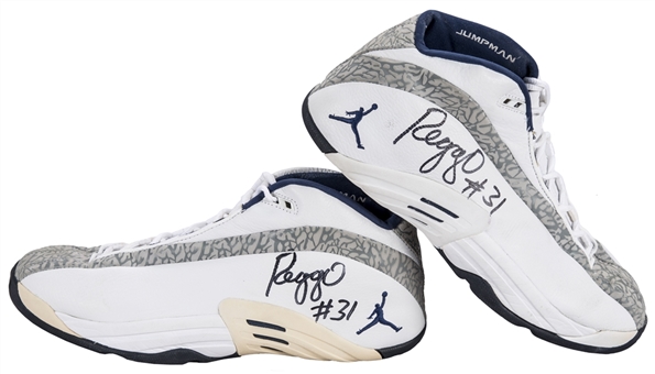 2001 Reggie Miller Game Used & Signed Jordan Indiana Pacers Sneakers (Player LOA & JSA)